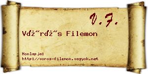 Vörös Filemon névjegykártya