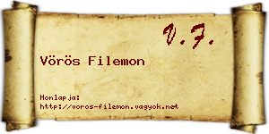 Vörös Filemon névjegykártya